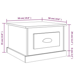 Table basse Chêne fumé 50x50x35 cm Bois d'ingénierie