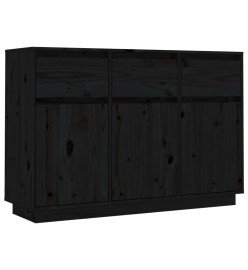 Buffet Noir 110x34x75 cm Bois massif de pin