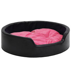 Lit pour chiens Noir et rose 99x89x21 cm Peluche et similicuir