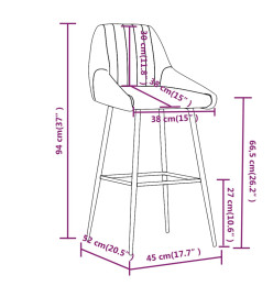 Tabouret de bar Gris clair Velours