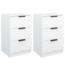 Tables de chevet 2 pcs Blanc 40x36x65 cm