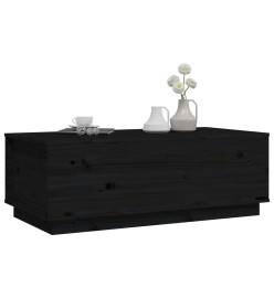 Table basse Noir 100x50x35 cm Bois massif de pin