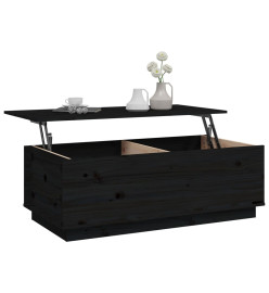 Table basse Noir 100x50x35 cm Bois massif de pin