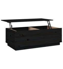 Table basse Noir 100x50x35 cm Bois massif de pin