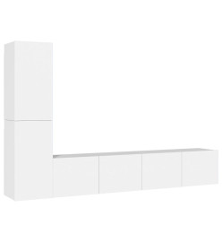 Ensemble de meubles TV 4 pcs Blanc Bois d'ingénierie