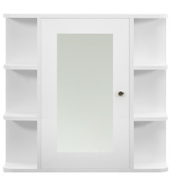 Armoire à miroir de salle de bain Blanc 66x17x63 cm MDF