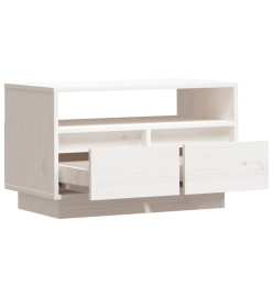 Meuble TV Blanc 60x35x37 cm Bois de pin massif