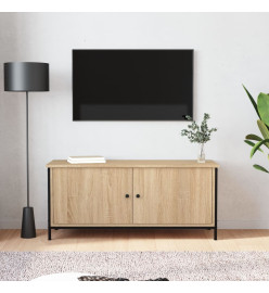 Meuble TV avec portes chêne sonoma 102x35x45 cm bois ingénierie