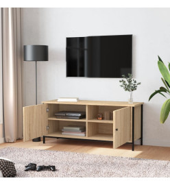 Meuble TV avec portes chêne sonoma 102x35x45 cm bois ingénierie