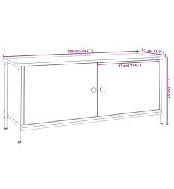 Meuble TV avec portes chêne sonoma 102x35x45 cm bois ingénierie