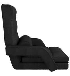 Chaise pliable de sol avec fonction de lit Noir Tissu