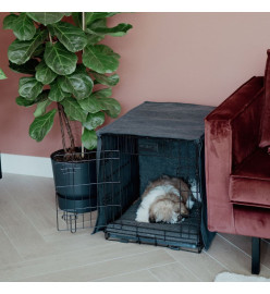 DISTRICT70 Couverture de cage pour chien Gris foncé XL