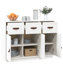 Buffet Blanc 100x40x75 cm Bois massif de pin