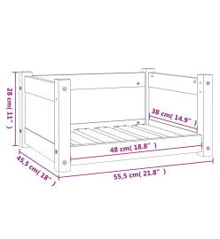 Lit pour chien 55,5x45,5x28 cm Bois massif de pin