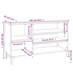 Armoire à chaussures Chêne marron 102x36x60cm Bois d'ingénierie