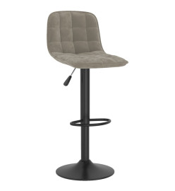 Tabourets de bar lot de 2 gris clair velours