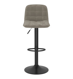 Tabourets de bar lot de 2 gris clair velours