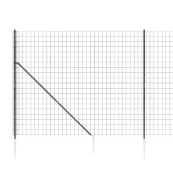 Clôture en treillis métallique et ancrage anthracite 2,2x10 m