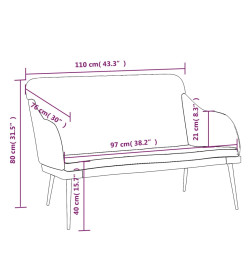 Banc Crème 110x76x80 cm Velours