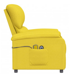 Fauteuil électrique de massage Jaune clair Tissu