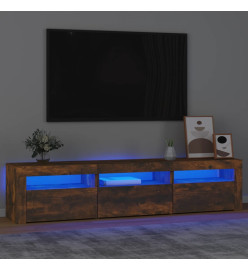 Meuble TV avec lumières LED Chêne fumé 180x35x40 cm