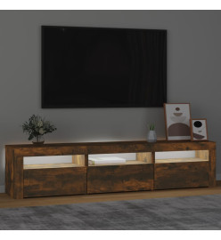 Meuble TV avec lumières LED Chêne fumé 180x35x40 cm