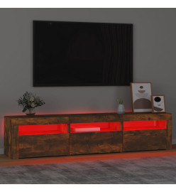 Meuble TV avec lumières LED Chêne fumé 180x35x40 cm