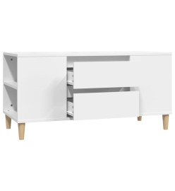 Meuble TV Blanc 102x44,5x50 cm Bois d'ingénierie