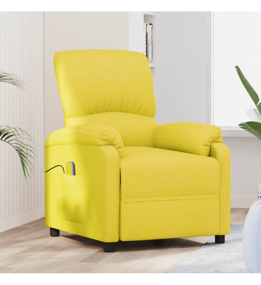 Fauteuil de massage Jaune clair Tissu