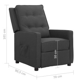 Fauteuil inclinable Gris foncé Tissu