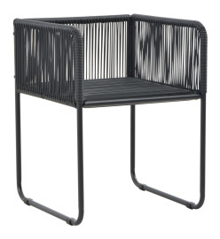 Chaises d'extérieur 2 pcs avec oreillers Résine tressée Noir