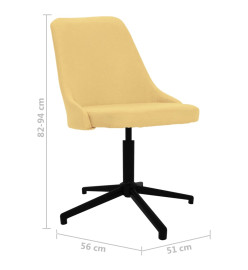 Chaise pivotante de bureau Jaune Tissu