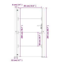 Portail de jardin 105x205 cm acier corten