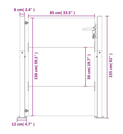 Portail de jardin 105x155 cm acier corten