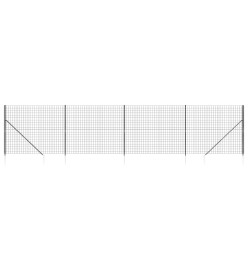 Clôture en treillis métallique et ancrage anthracite 1,8x10 m