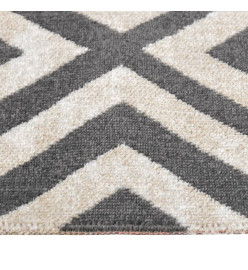 Tapis à tissage plat d'extérieur 115x170 cm Noir et beige clair