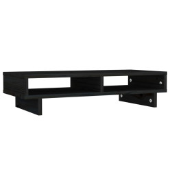 Support de moniteur Noir 60x27x14 cm Bois de pin solide