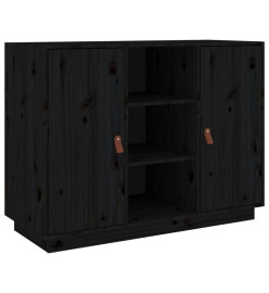 Buffet Noir 100x40x75 cm Bois massif de pin