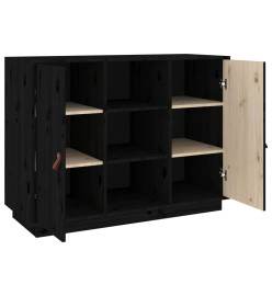 Buffet Noir 100x40x75 cm Bois massif de pin