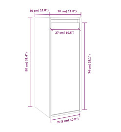 Armoires murales 2pcs Marron miel 30x30x80cm Bois de pin massif