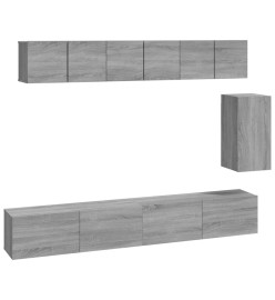 Ensemble de meubles TV 6 pcs Sonoma gris Bois d'ingénierie