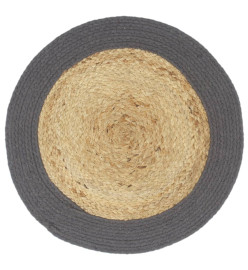 Napperons 4 pcs Naturel et anthracite 38 cm Jute et coton