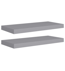 Étagères murales flottantes 2 pcs Gris 60x23,5x3,8 cm MDF