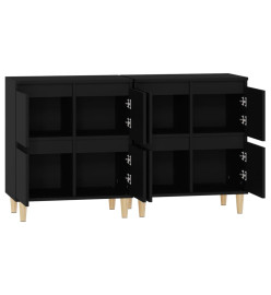 Buffets 2 pcs noir 60x35x70 cm bois d'ingénierie