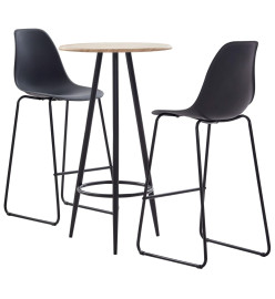 Ensemble de bar 3 pcs Plastique Noir