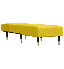 Chaise longue jaune velours