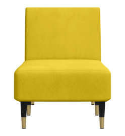 Chaise longue jaune velours