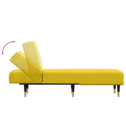 Chaise longue jaune velours