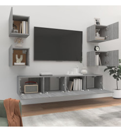 Ensemble de meubles TV 6 pcs Sonoma gris Bois d'ingénierie