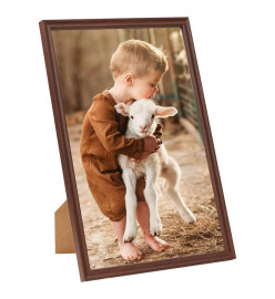 Collage de cadres photo 3 pcs de table Marron 21x29,7 cm MDF